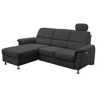 Ecksofa mit Relaxfunktion + USB Anschluss Parole, Mikrof. - Chromfarben/Schwarz, MODERN, Textil/Metall (165/231cm) - Livetastic