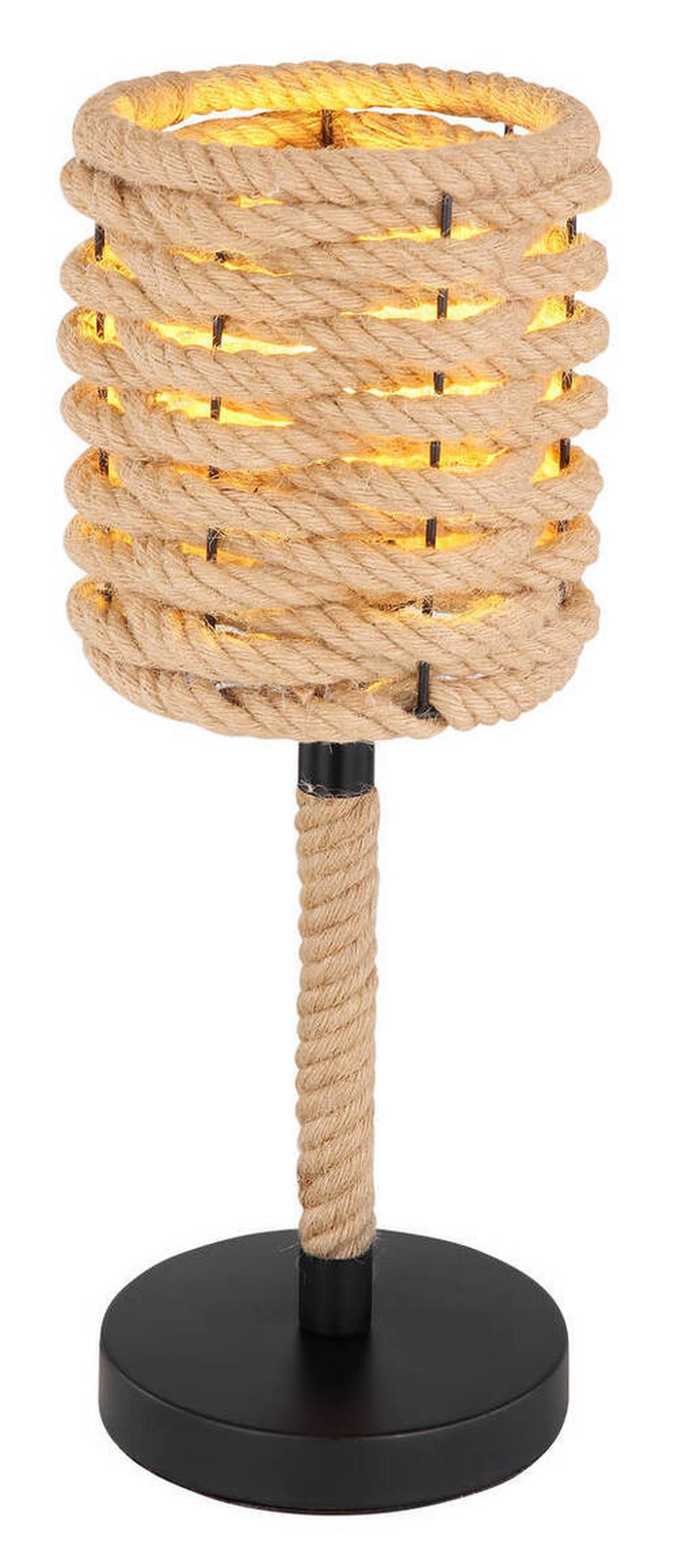 Svjetiljka Stolna 15679t - smeđa/crna, Konvencionalno, metal/prirodni materijali (16,5/45cm) - Globo