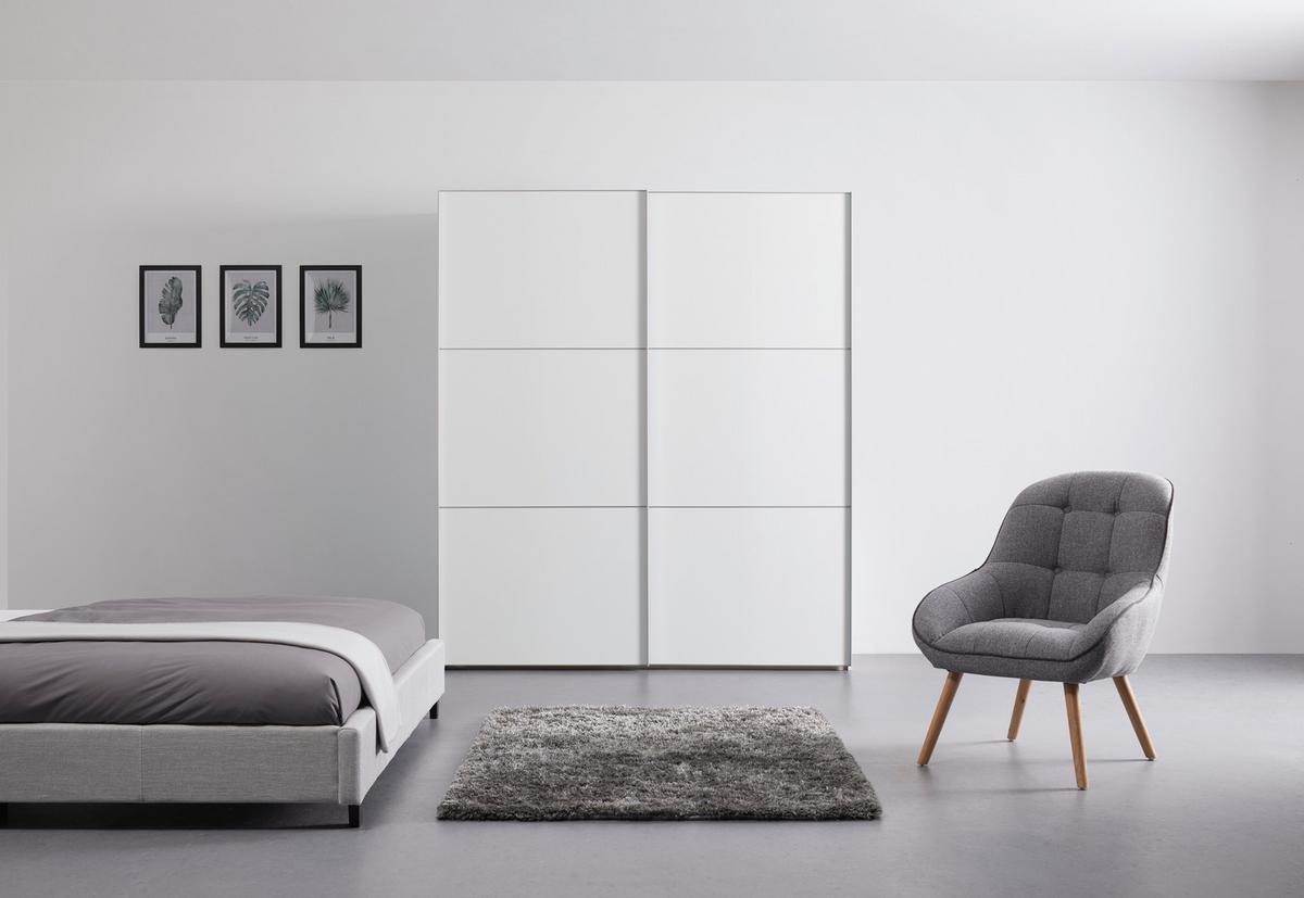 Ormar S Kliznim Vratima Includo - bijela/boje aluminija, Moderno, drvni materijal (188/222/68cm) - Premium Living