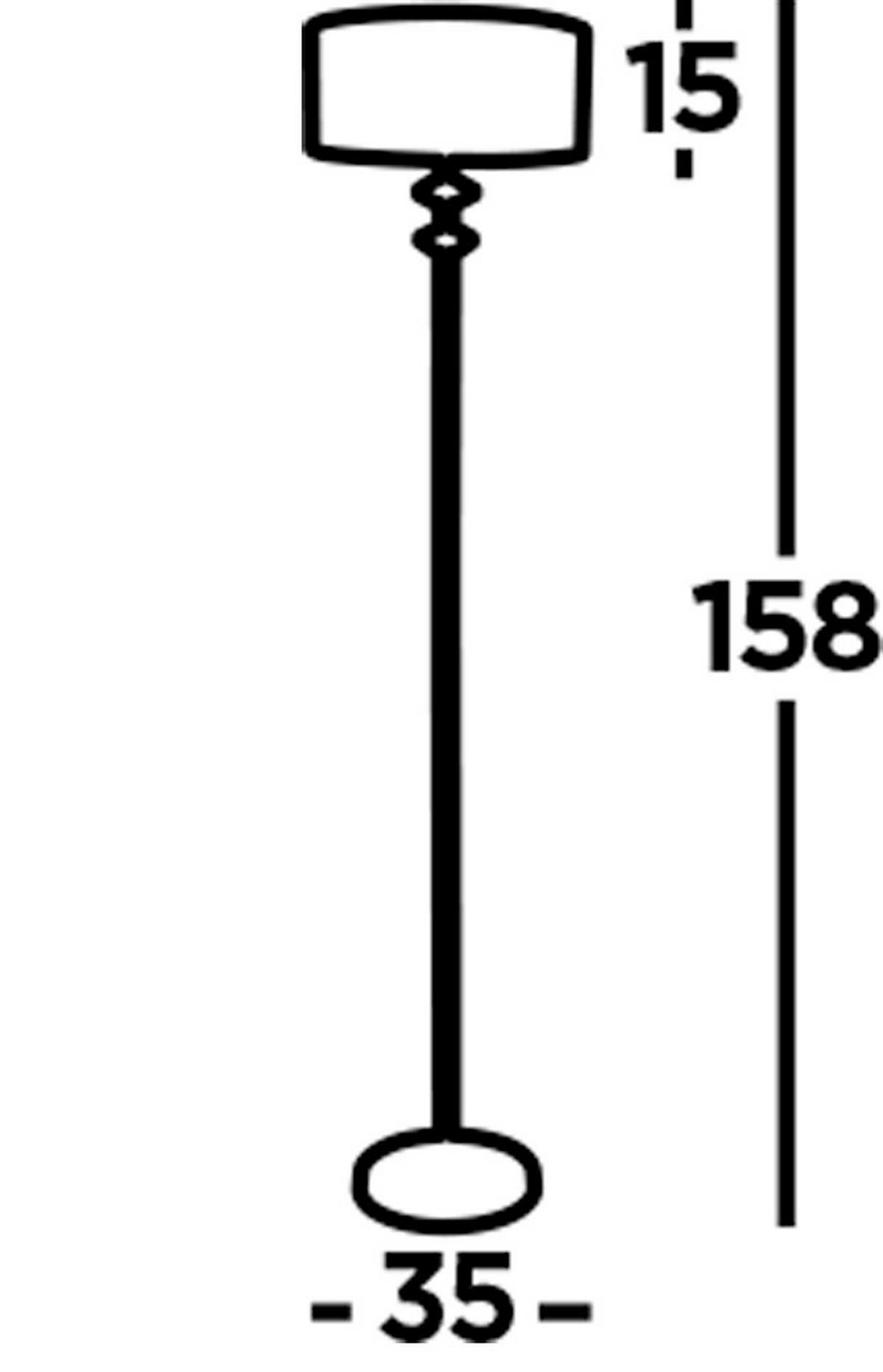 Állólámpa Eu7650cc - krómszínű/fekete, Design, műanyag/textil (35/35/157,50cm)