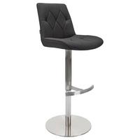 STOŁEK BAROWY HENRY - kolor stalowy/czarny, Design, metal/tkanina (44/110/54,5cm) - Novel