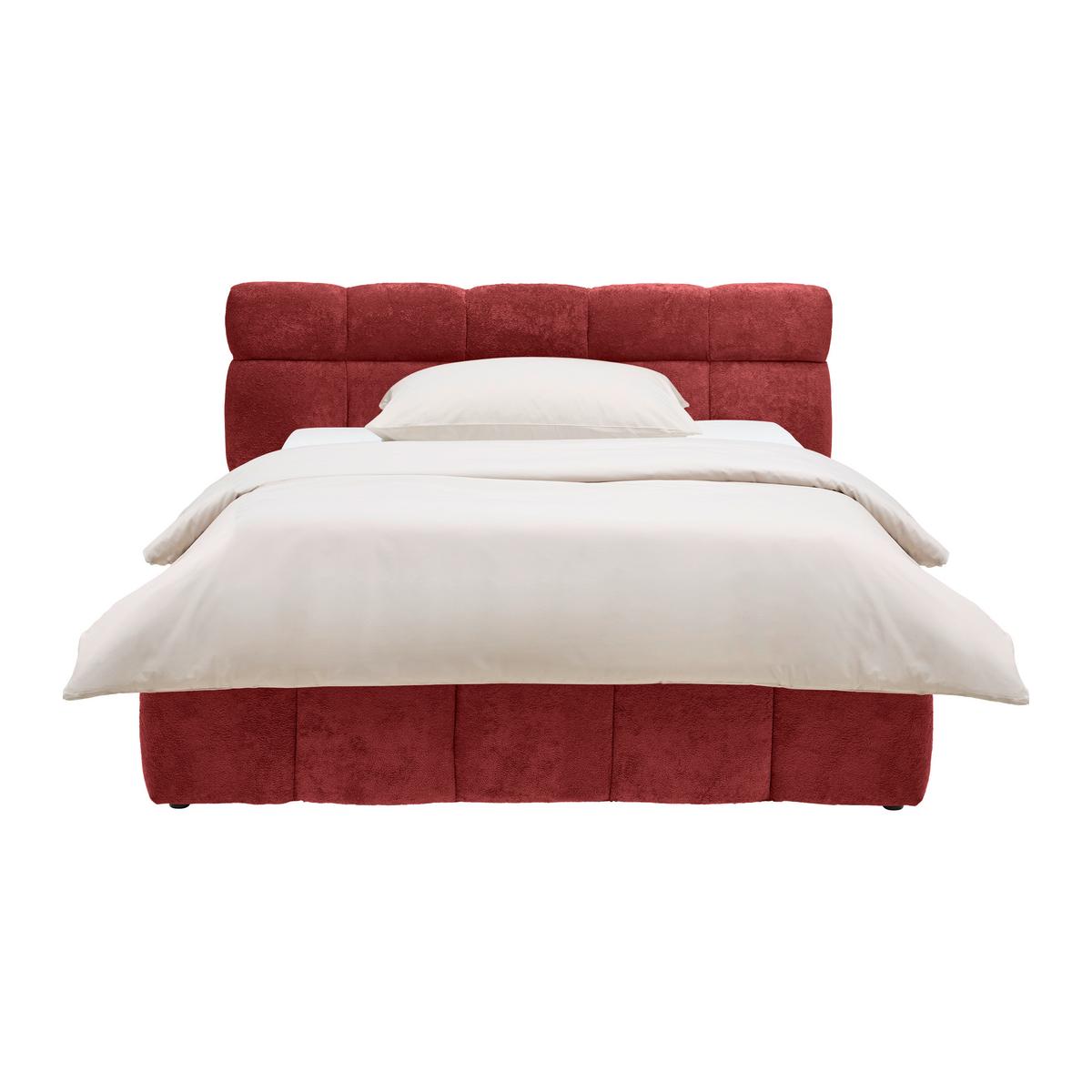 Polsterbett Monte Rot Ca. 140x200cm - Rot/Schwarz, Konventionell, Kunststoff/Textil (140/200cm) - Based