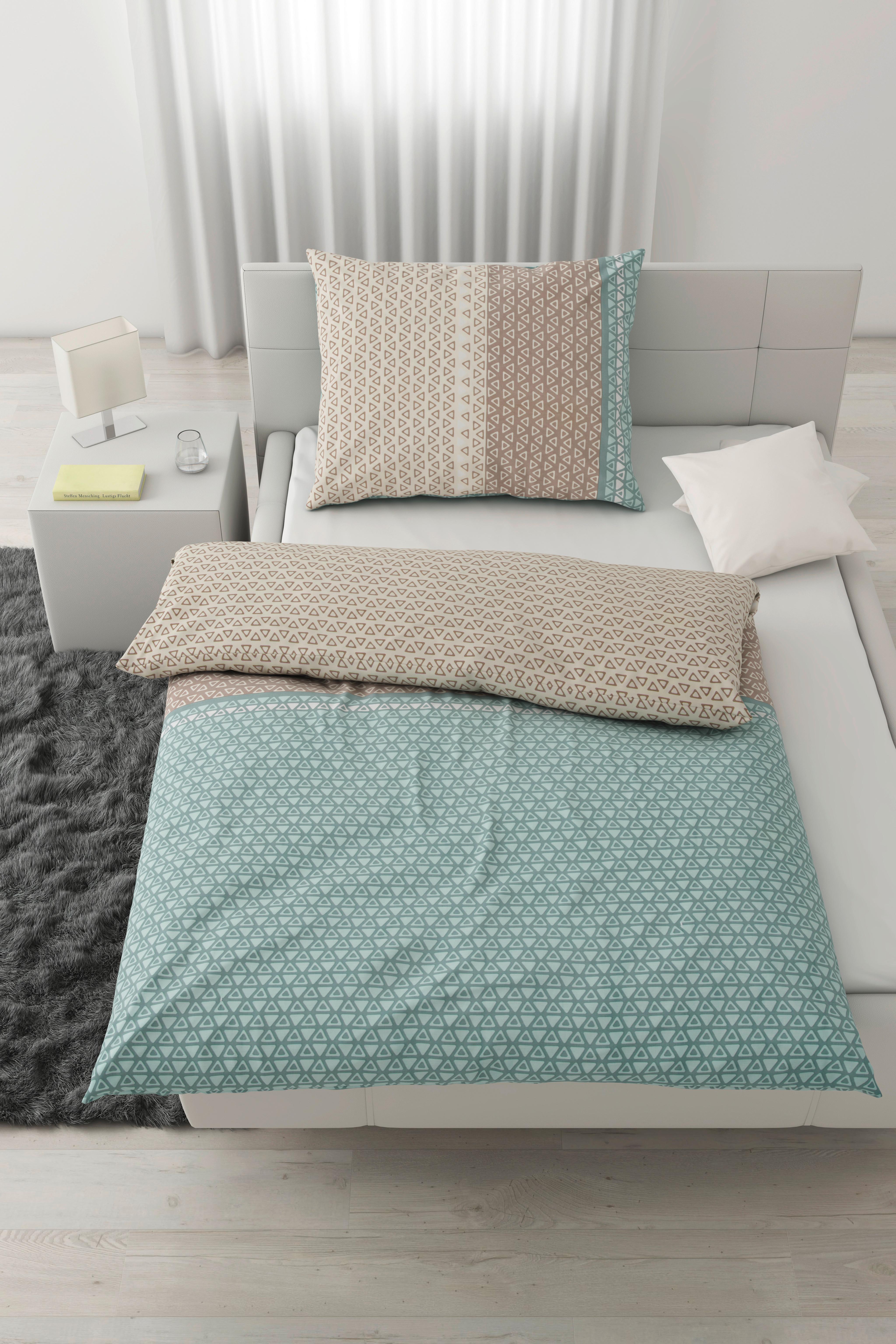Posteljina Jette 140x200/70x90cm - boje kadulje/bež, Romantično / ladanjski, tekstil (140/200cm) - Modern Living