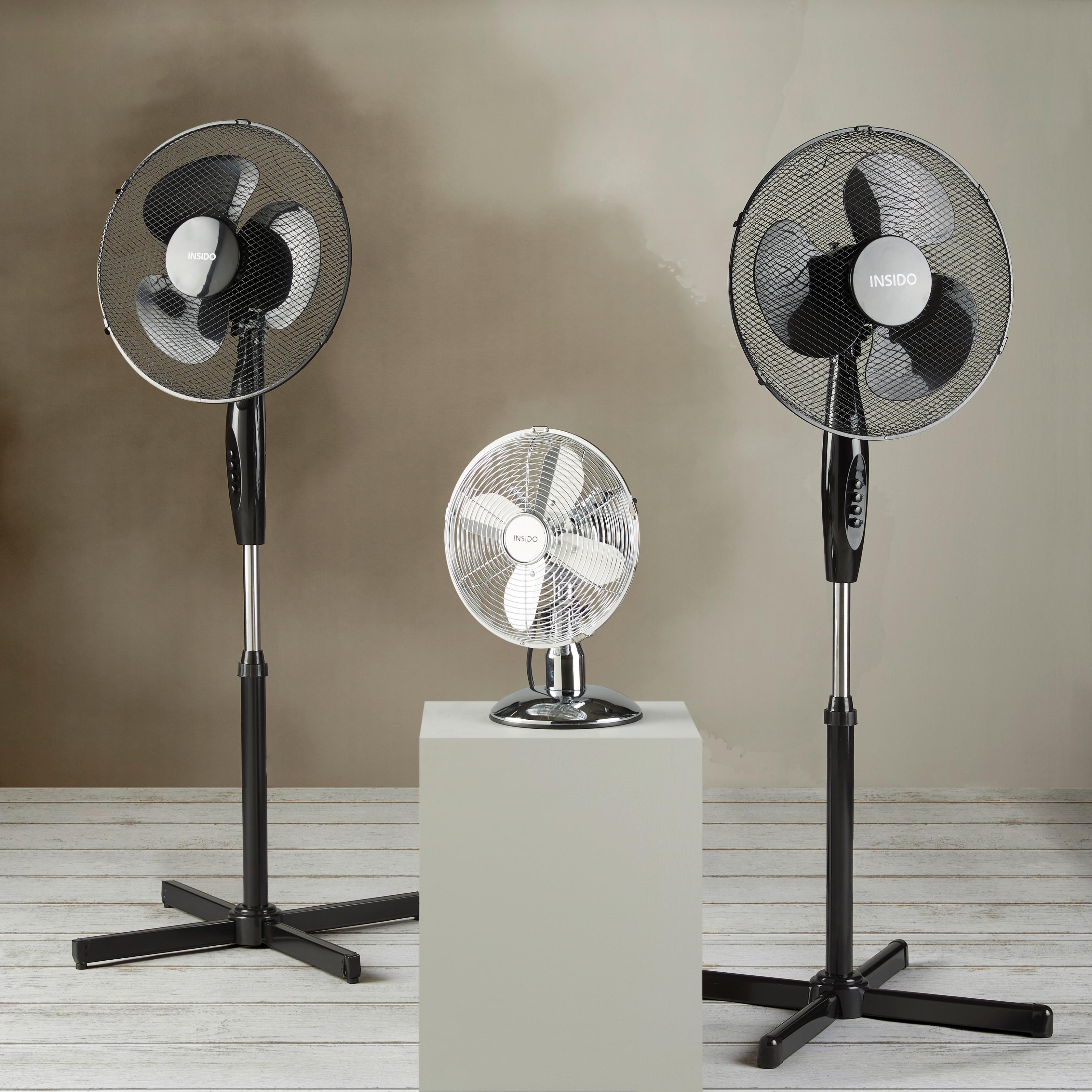 Standventilator Giesbert in Schwarz max. 45 Watt - Schwarz, Kunststoff/Metall (60/122cm) - Insido