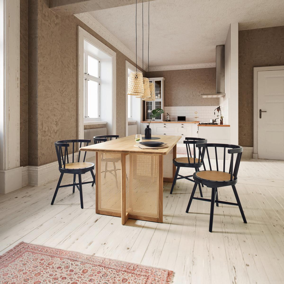 Esstisch Novara in Holz Esche massiv ca. 180x90x76 cm - Eschefarben, MODERN, Holz (180/90/76cm) - Bessagi Home