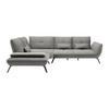 Wohnlandschaft Trendy Grau - Schwarz/Grau, MODERN, Holzwerkstoff/Textil (250/93/310cm) - Premium Living