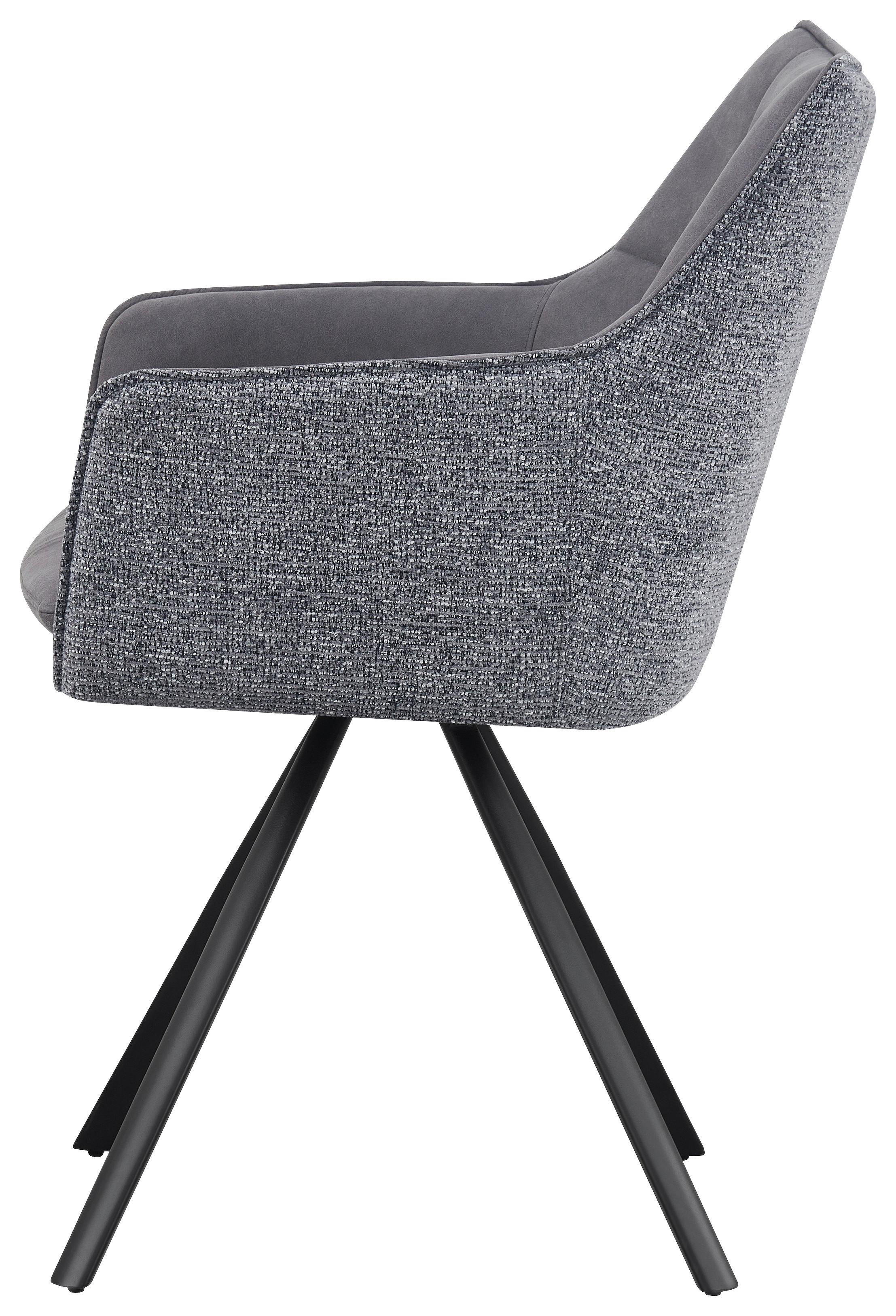 STOL MED ARMSTÖD MARIAN - grå/svart, Design, metall/trä (56/89/61cm) - Mömax