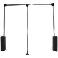 Kleiderlift in Schwarz/Chromfarben - Chromfarben/Schwarz, Kunststoff/Metall (87/85/14cm) - Based