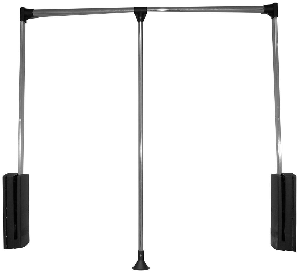 Kleiderlift in Schwarz/Chromfarben - Chromfarben/Schwarz, Kunststoff/Metall (87/85/14cm) - Based