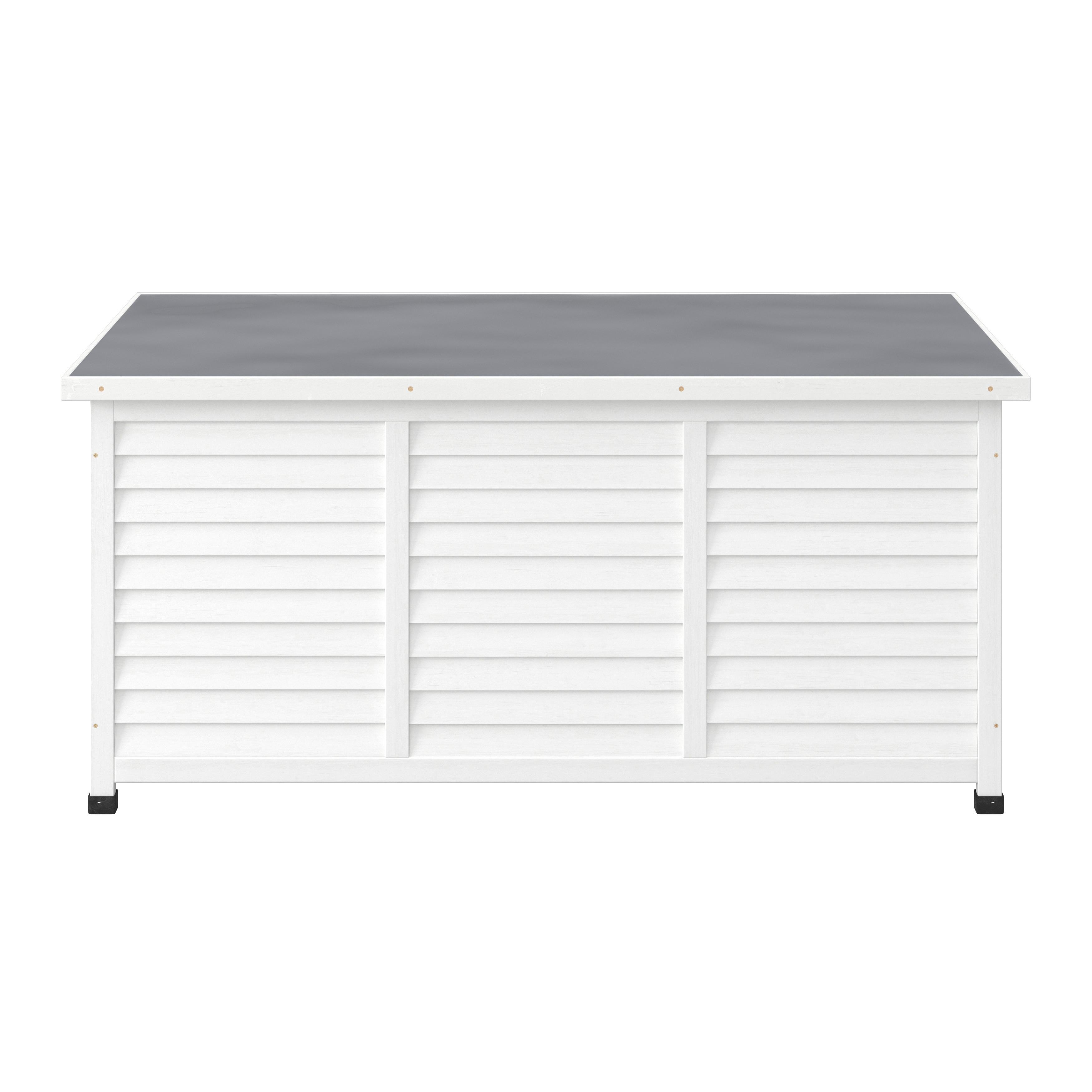 KUDDBOX BIONA - vit, Modern, metall/trä (132/60/66cm) - Bessagi Garden