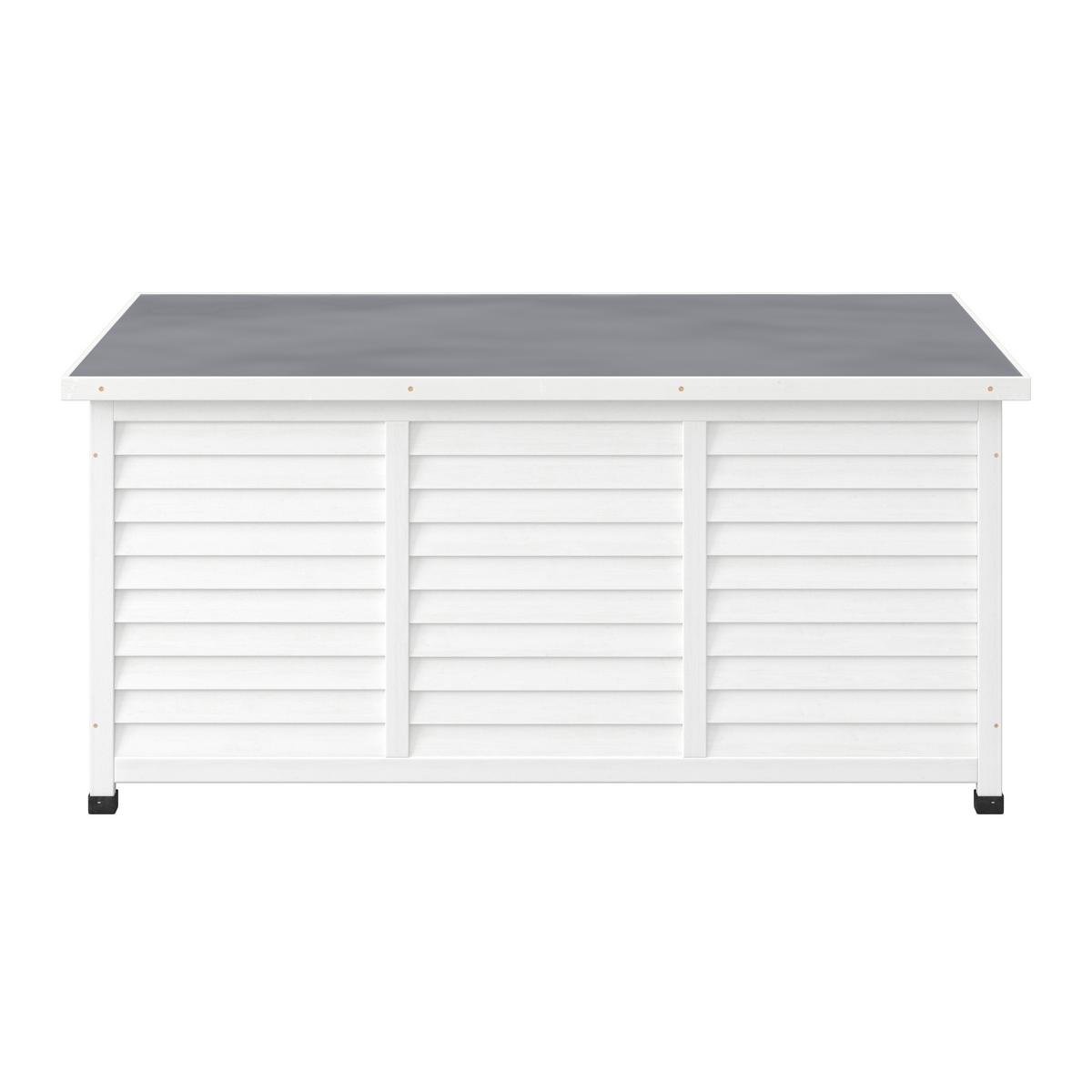 Kissenbox Biona Weiß aus Echtholz - Weiß, MODERN, Holz/Metall (132/60/66cm) - Bessagi Garden