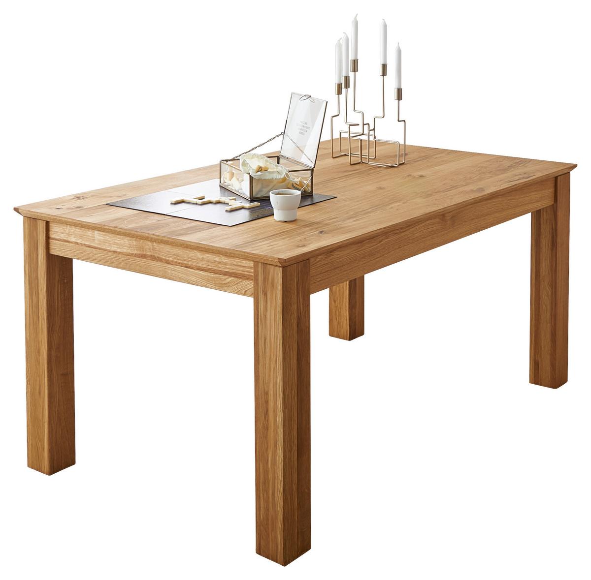 STÓŁ DO JADALNI FAMILIA - kolor dębowy, Konventionell, drewno (160-260/100/76cm) - Linea Natura