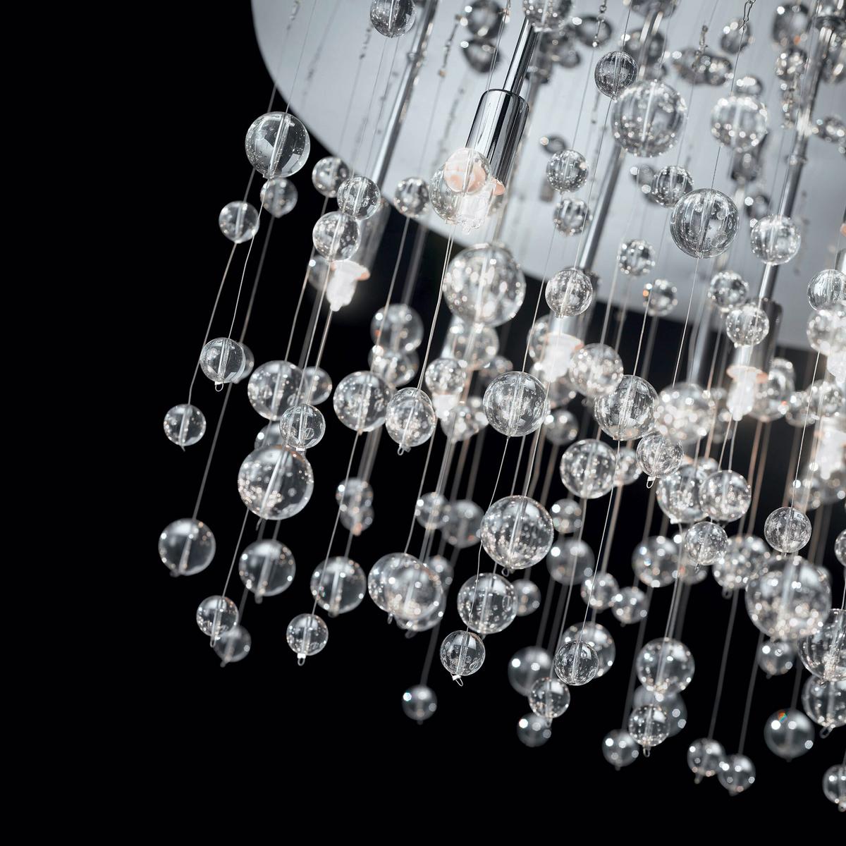 LED-Deckenleuchte Cromo max. 3 Watt - Chromfarben/Transparent, KONVENTIONELL, Glas/Metall (40,5/40,5/31,5cm) - Ideal Lux