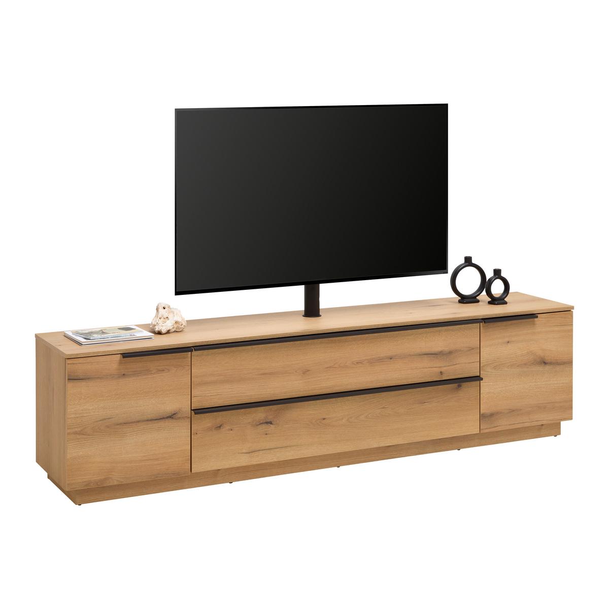 TV-Element Neo Eichefarben ca. 210x53x40cm - Eichefarben/Schwarz, MODERN, Holzwerkstoff/Kunststoff (210/53/40cm) - Mömax