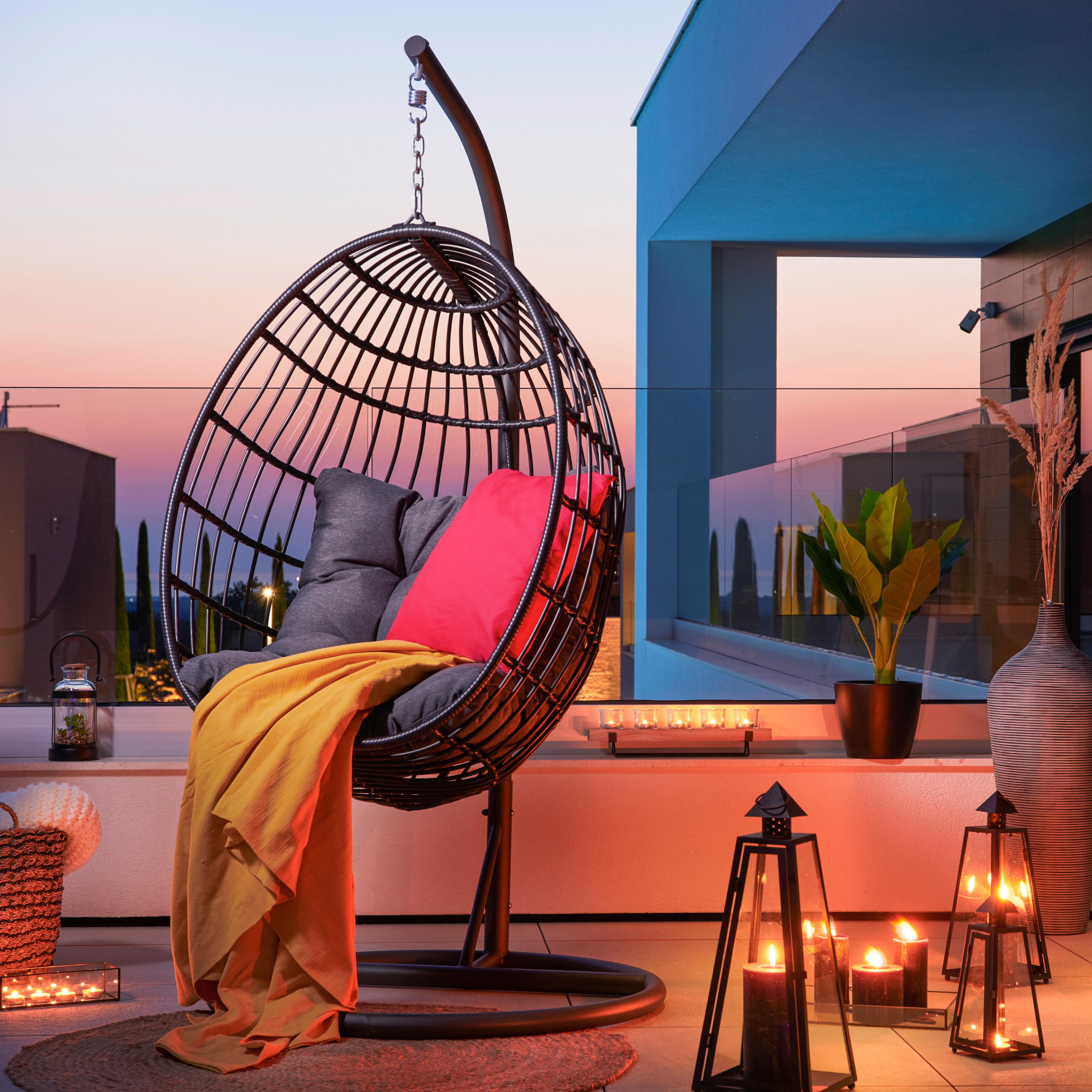 fauteuil suspendu Sava in Anthrazit - anthracite, Modern, métal/matière synthétique (95/190/95cm) - Mömax