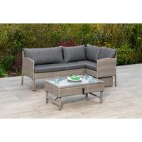 Loungegarnitur "Viletta" in Steinbeige - Beige, MODERN, Glas/Kunststoff (190/113cm) - Gardenson