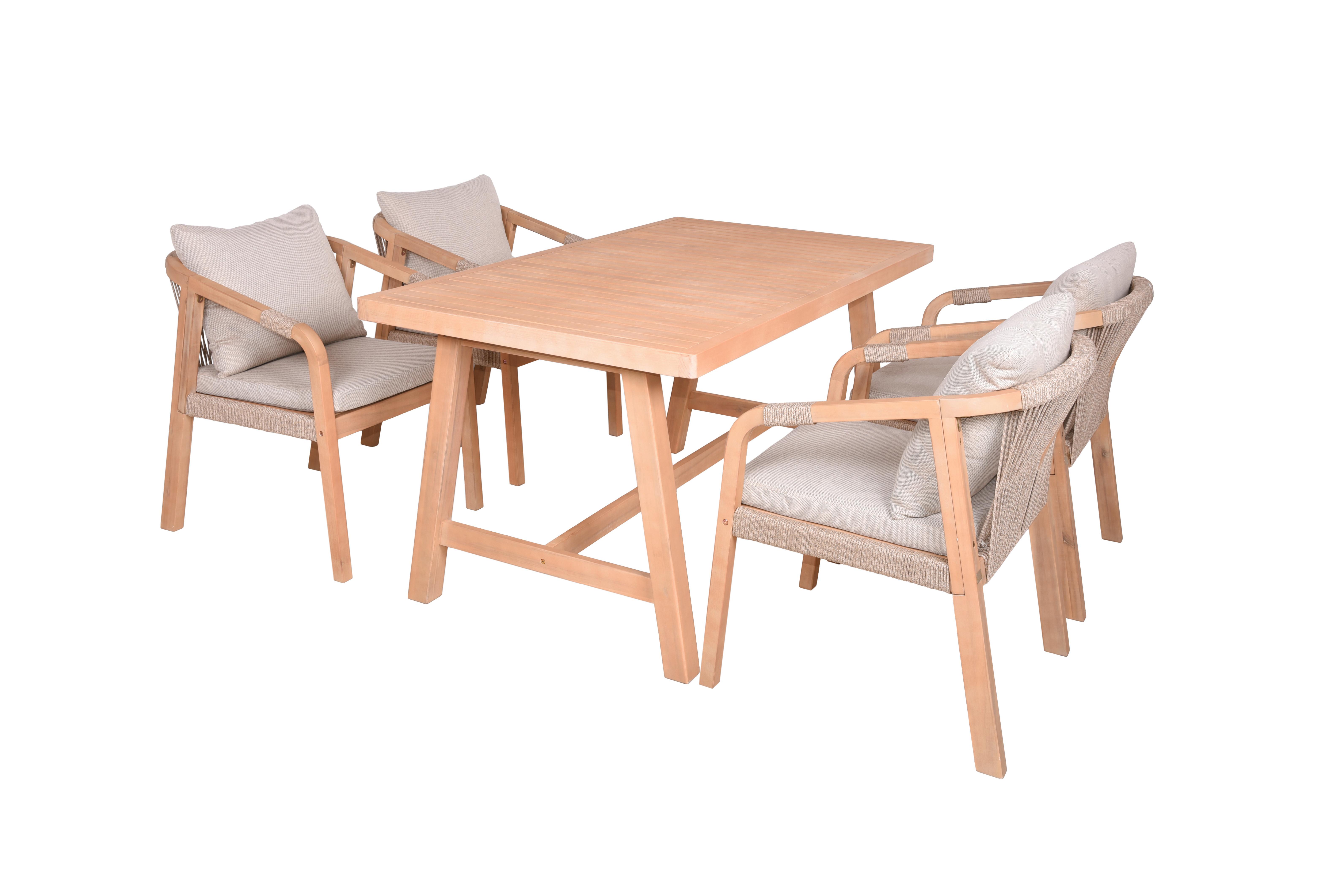 Gartentisch Holz Bogota ca. 150x85 cm geölt - Hellbraun, Basics, Holz (150/85/75cm) - Gardenson