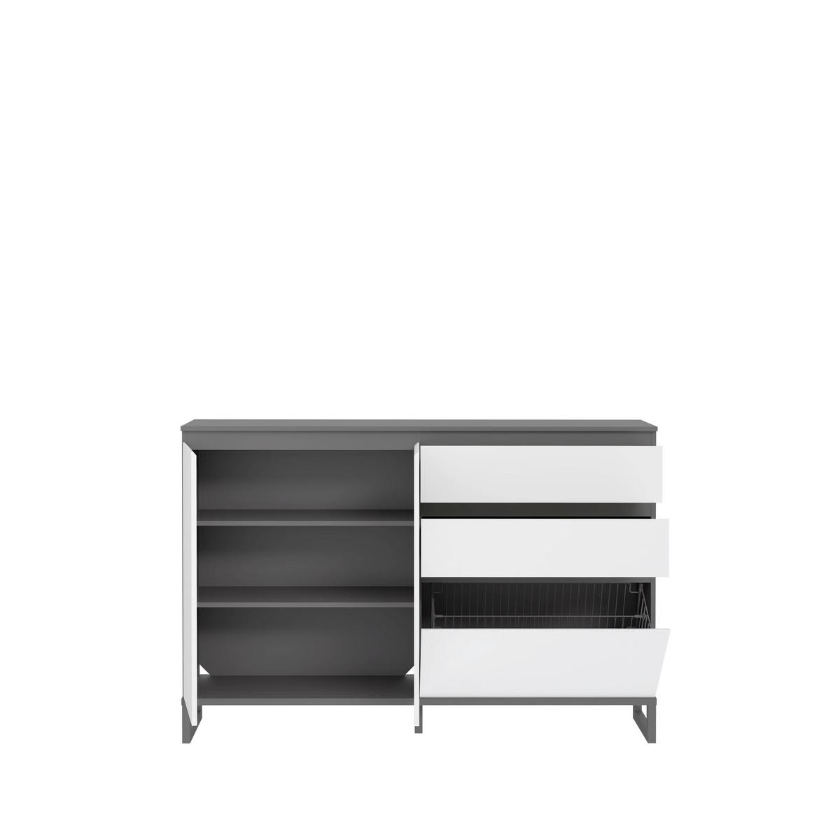 Cipősszekrény Quayle - világosszürke/sötétszürke, Modern, műanyag/faalapú anyag (150/99/34cm)