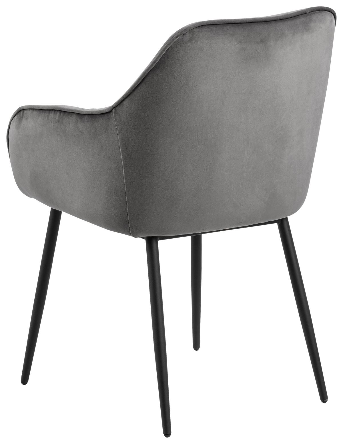 KRZESŁO Z PODŁOKIETNIKAMI BROOKE -TREND- - ciemnoszary/czarny, Trend, metal/tkanina (58/83/55cm) - Livetastic