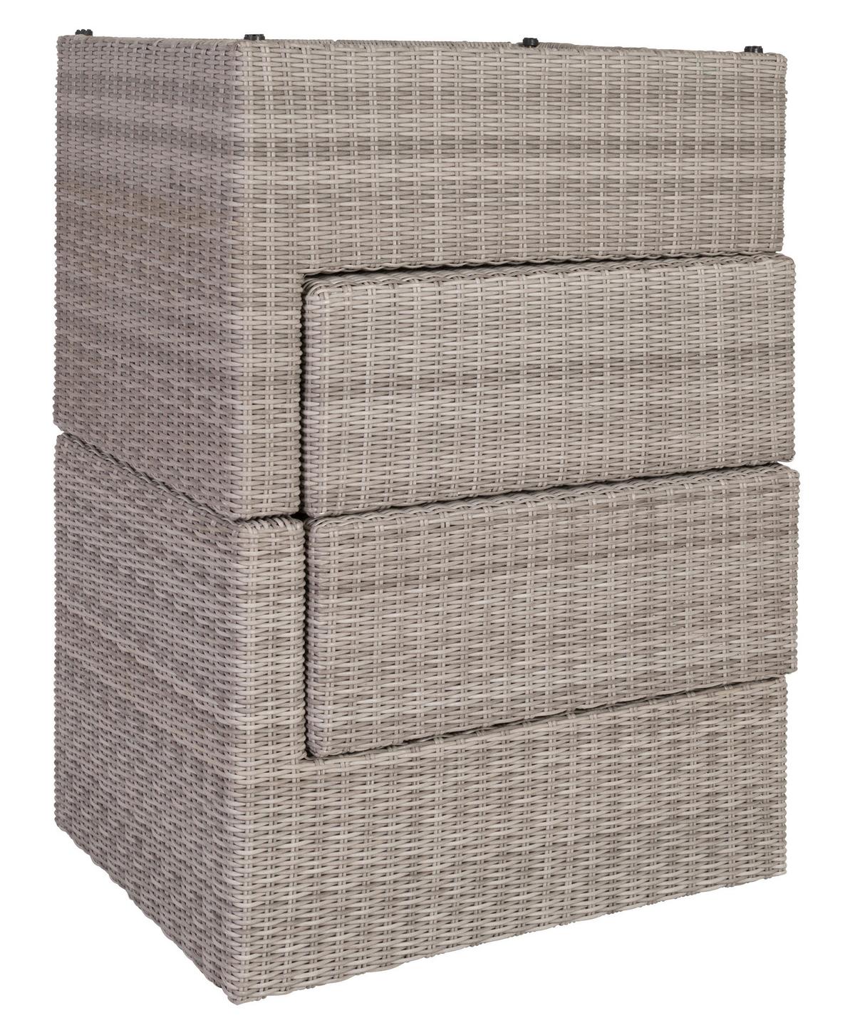 Loungegarnitur Palma 5-tlg aus Kunststoff mit Kissen - Grau, Basics, Glas/Textil (93/65/71cm) - Gardenson