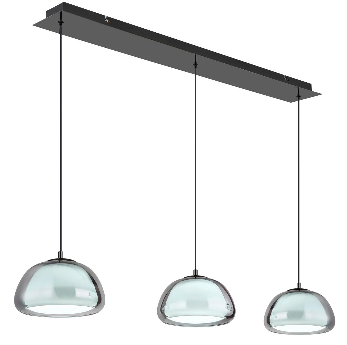 Led Viseća Svjetiljka Avila - bijela/siva, Design, staklo/metal (117/25/120cm) - Globo