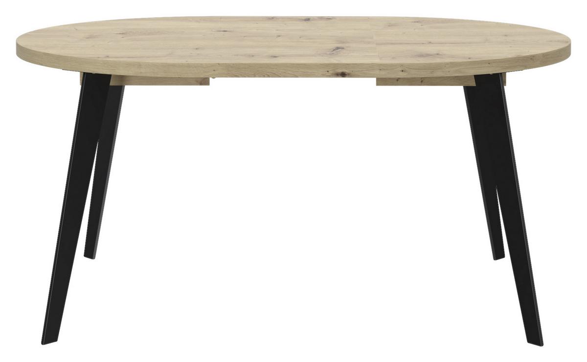 Kihúzható Asztal Toby - Artisan tölgy/Fekete, modern, Faalapú anyag/Fém (110/74,5/110cm)
