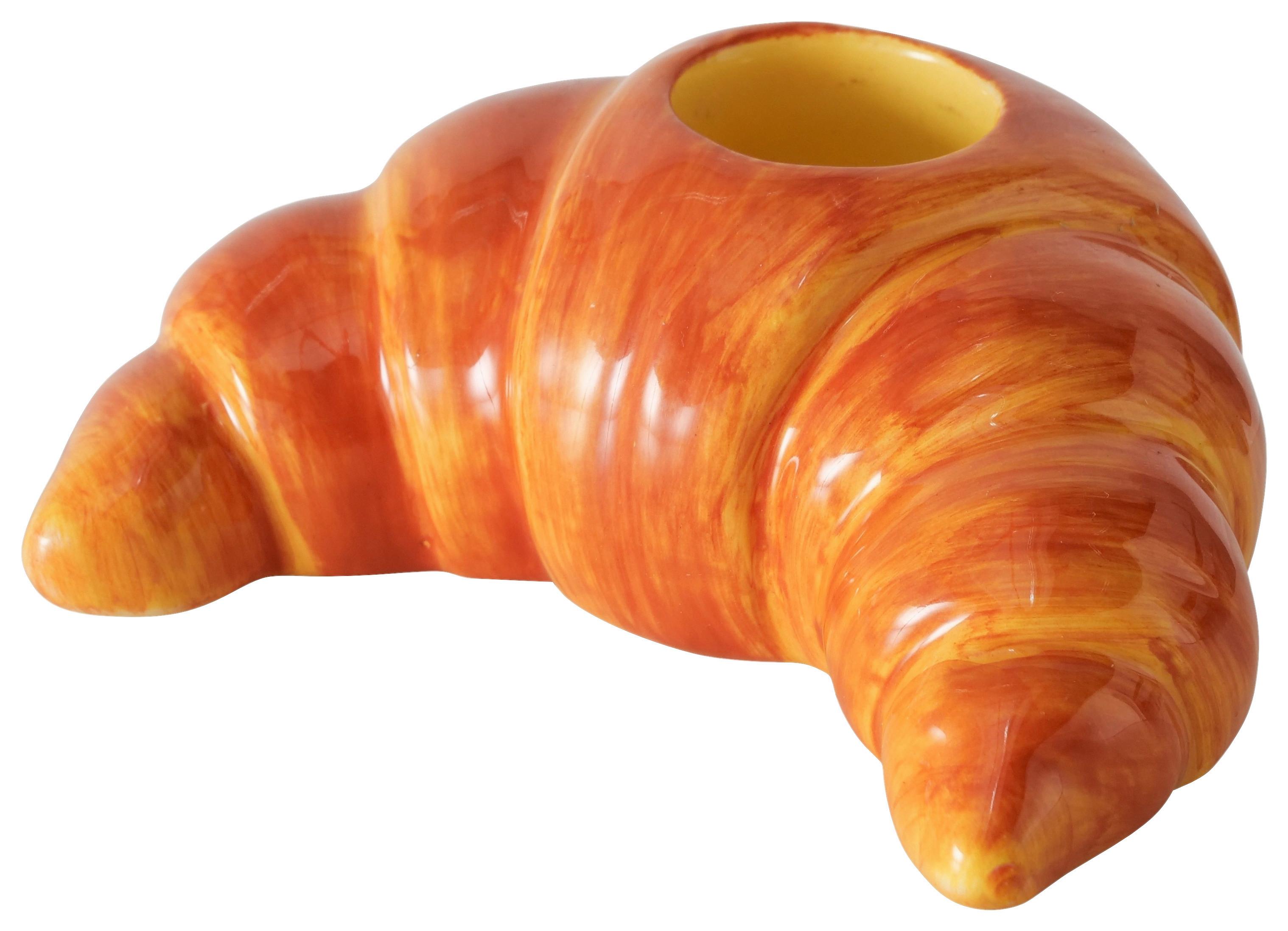 Stabkerzenhalter Croissant Hellbraun - Hellbraun, Basics, Keramik (8,5/7/3,5cm)