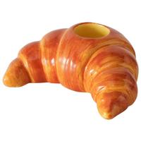 Stabkerzenhalter Croissant Hellbraun - Hellbraun, Basics, Keramik (8,5/7/3,5cm)