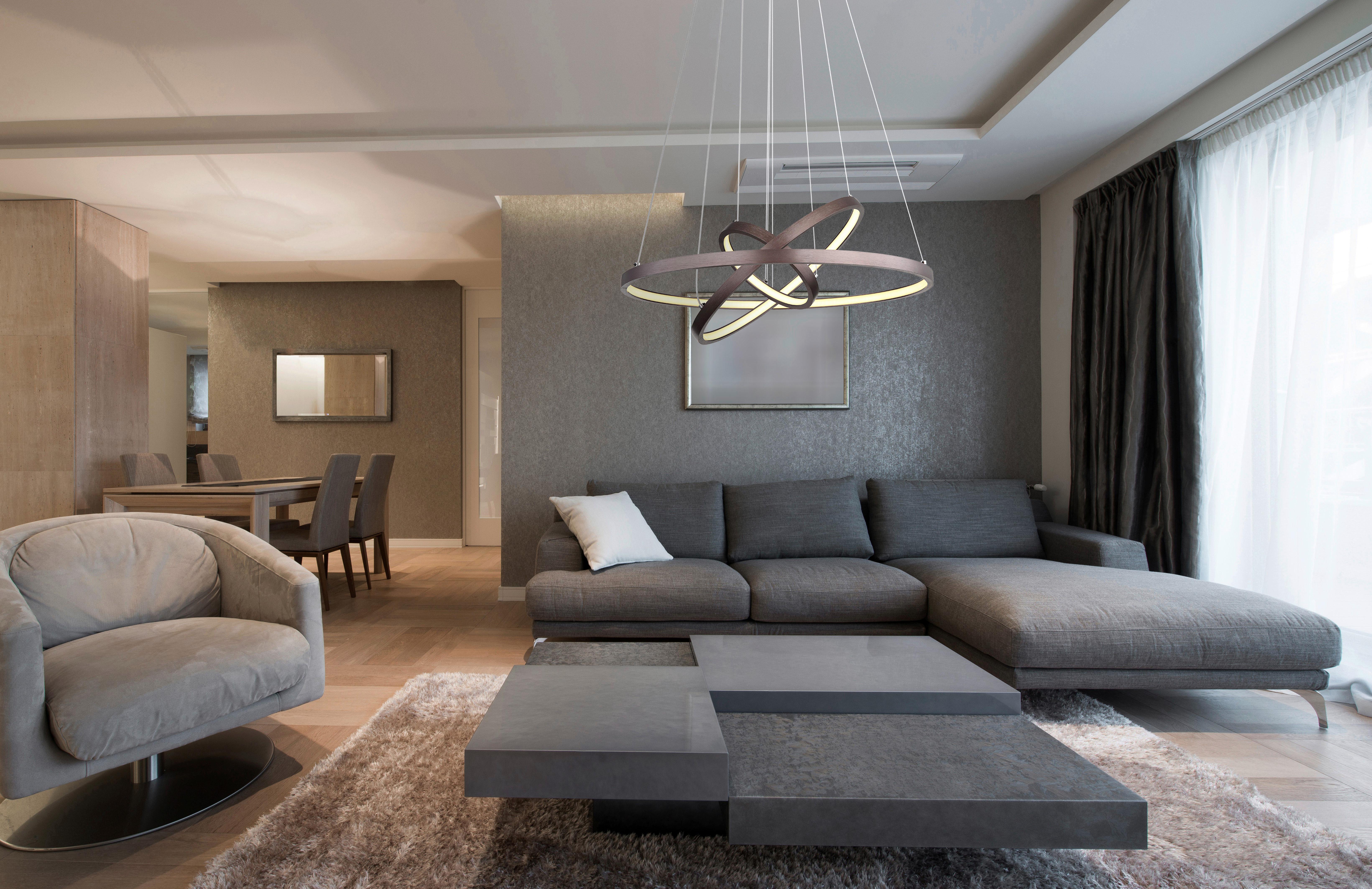 Viseča Led-svetilka Ralph, S Sijalko - opal/rjava, Design, kovina/umetna masa (51/120cm) - Globo