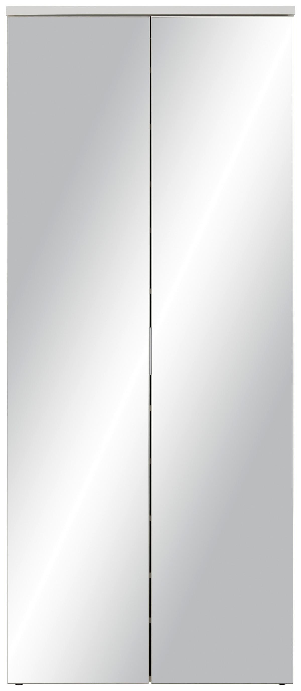 Dulap pentru pantofi Lincoln 4 - alb, Modern, sticlă/material pe bază de lemn (80/190/35cm) - Modern Living