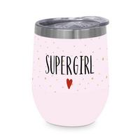 Thermobecher Supergirl aus Edelstahl - Multicolor, MODERN, Metall (9/11,5cm)