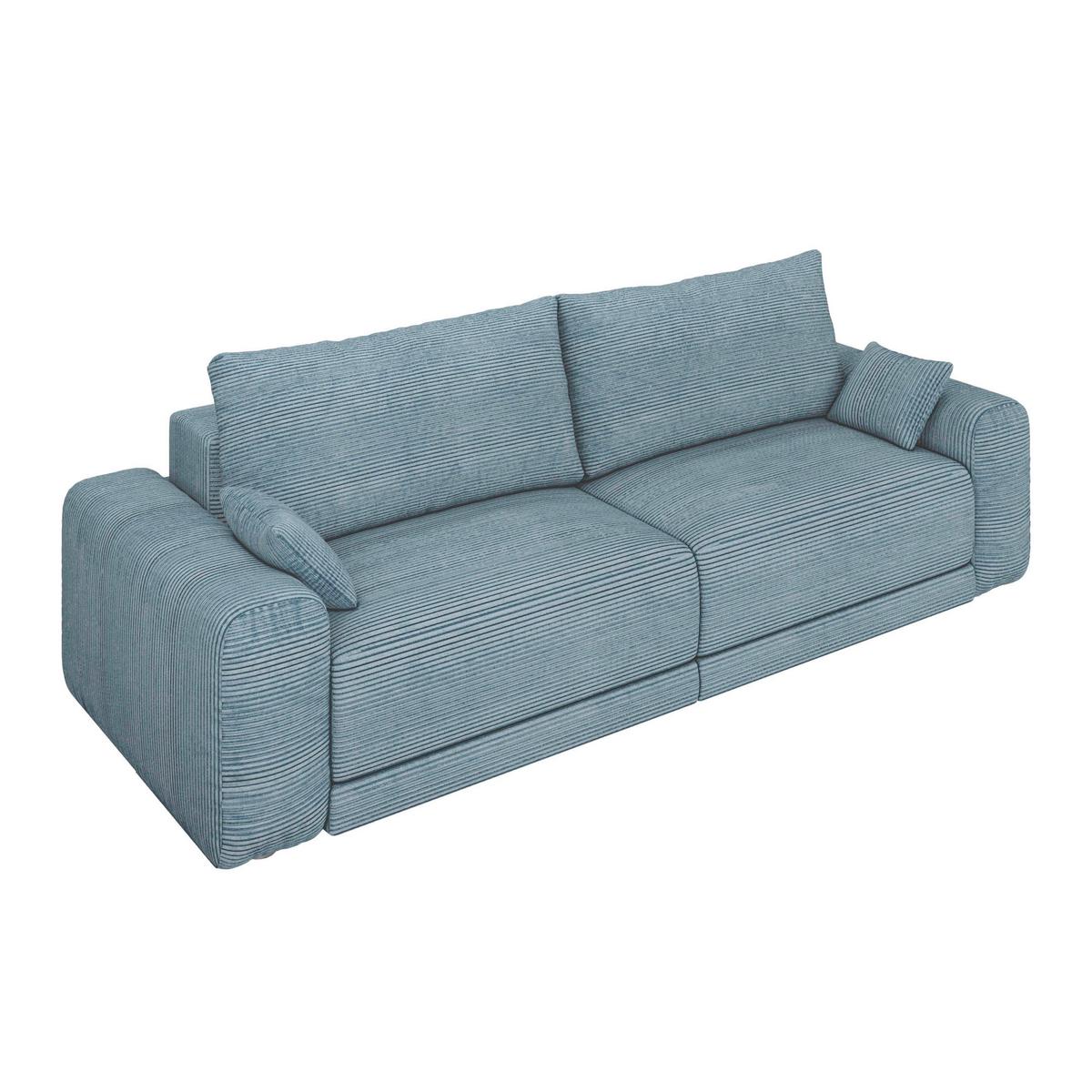 Sofa Plain Petrol - Petrol/Schwarz, MODERN, Kunststoff/Textil (256/88/120cm) - Mömax