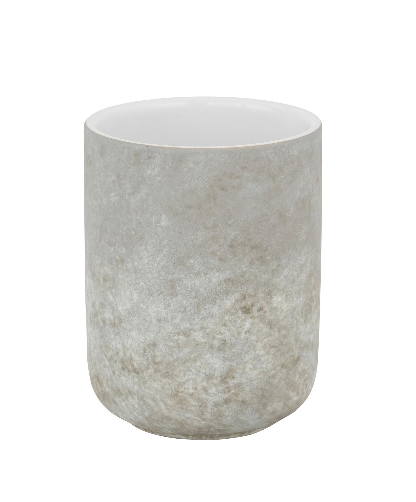 KUBEK DO MYCIA ZĘBÓW LONDA - jasnoszary/szary, Konventionell, ceramika (8/10,5/8cm) - Schöner Wohnen