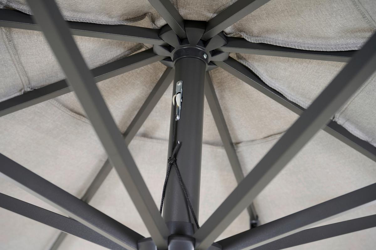 SONNENSCHIRM S08128 - Anthrazit/Hellgrau, MODERN, Textil/Metall (300/300cm) - Siena Garden