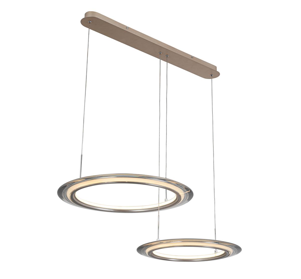 LAMPA WISZĄCA LED LAKEWOOD *DK* - szampanowy/przezroczysty, Design, tworzywo sztuczne/metal (82/55/150cm) - Dieter Knoll
