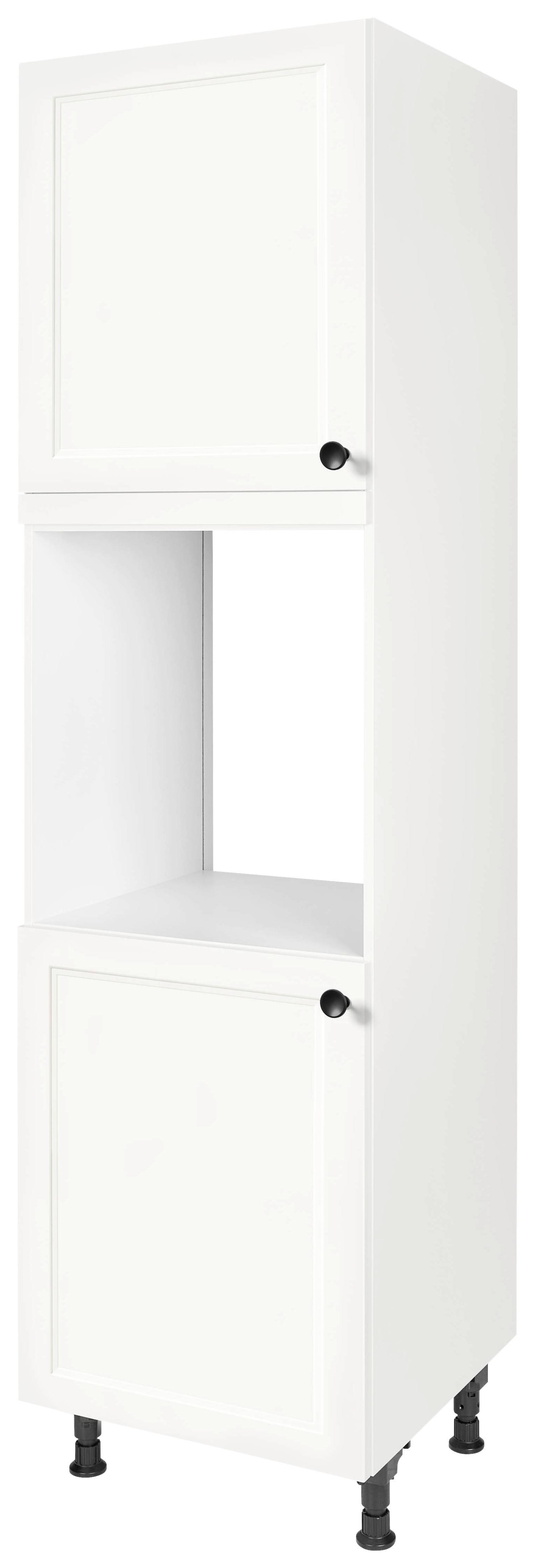 Geräteumbauschrank Cascada Weiß - Schwarz/Weiß, MODERN, Holzwerkstoff/Metall (60/216,6/58cm) - Nobilia