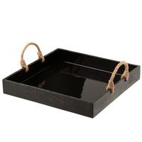 TACA DEKORACYJNA 17844 - czarny, Trend, drewno (50/8/50cm)