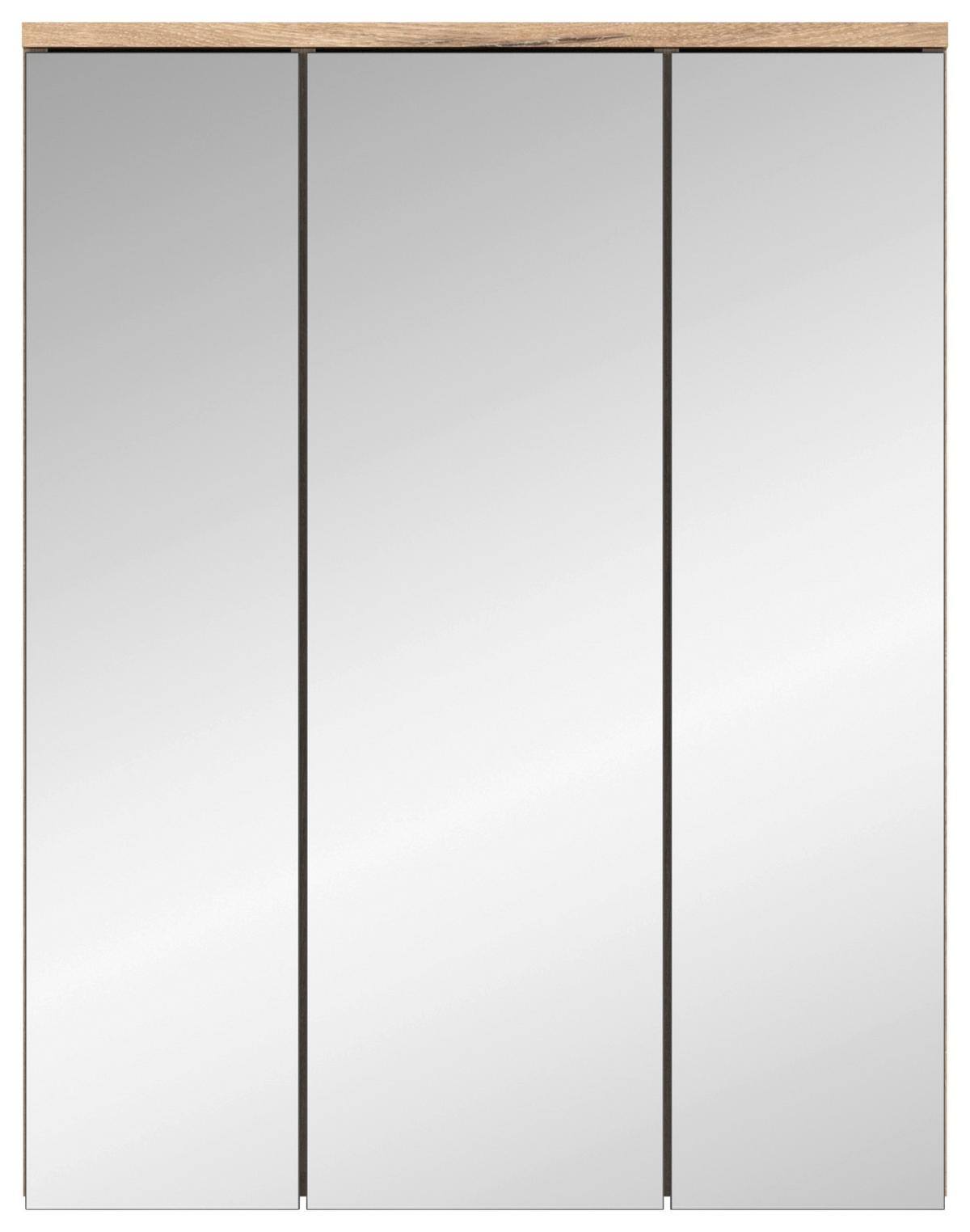 Kopalnica Mason, Siva, Barva Hrasta, 2-Delna - črna/siva, Moderno, umetna masa/steklo (60cm) - MID.YOU