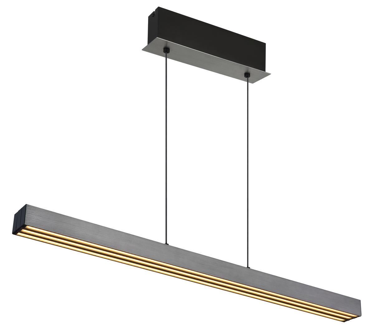 Led Viseća Svjetiljka Tamno Siva Boja - tamno siva/opalna, Design, metal/plastika (95-150/7,5/80-150cm) - Globo