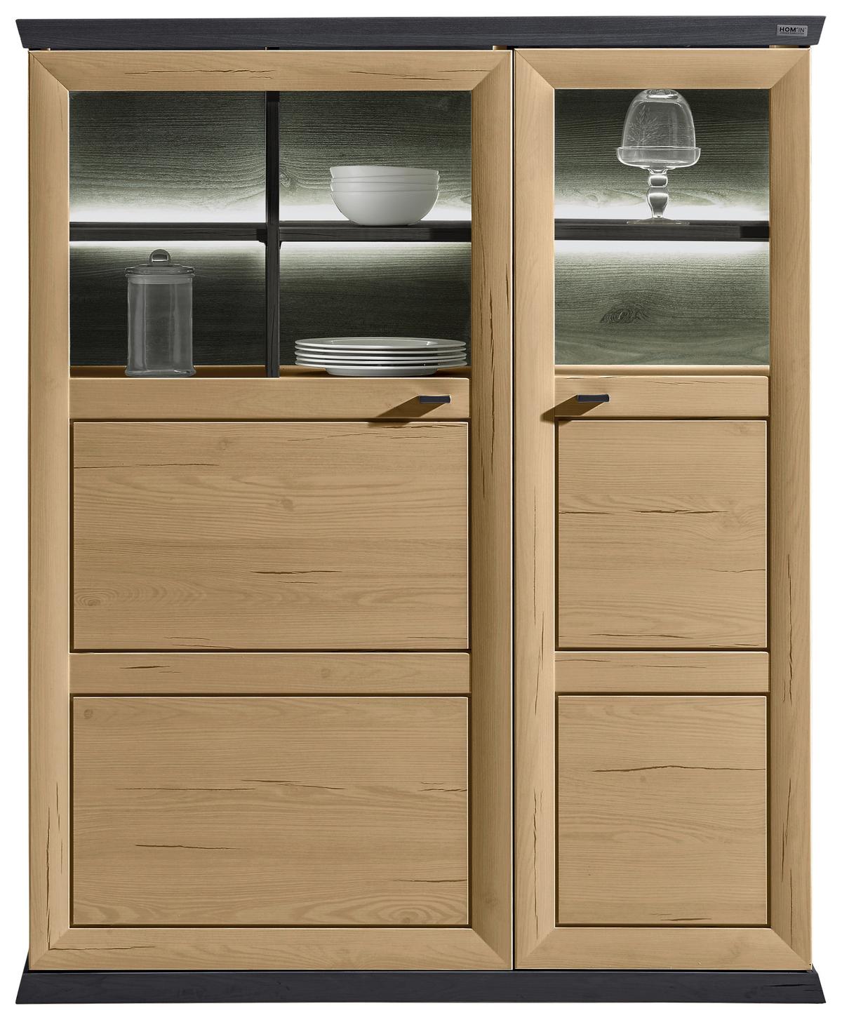 KOMODA WYSOKA BENTON - ciemnoszary/dąb artisan, Romantik / Landhaus, materiał drewnopochodny/metal (110/134/43cm) - Hom`in