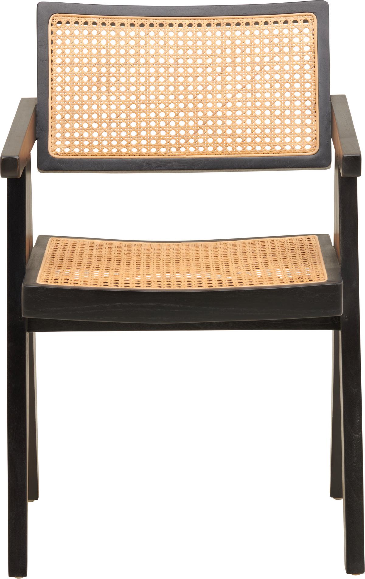 KRZESŁO Z PODŁOKIETNIKAMI EIFFEL - kolor naturalny/czarny, Modern, drewno (58/80/55cm) - Livetastic