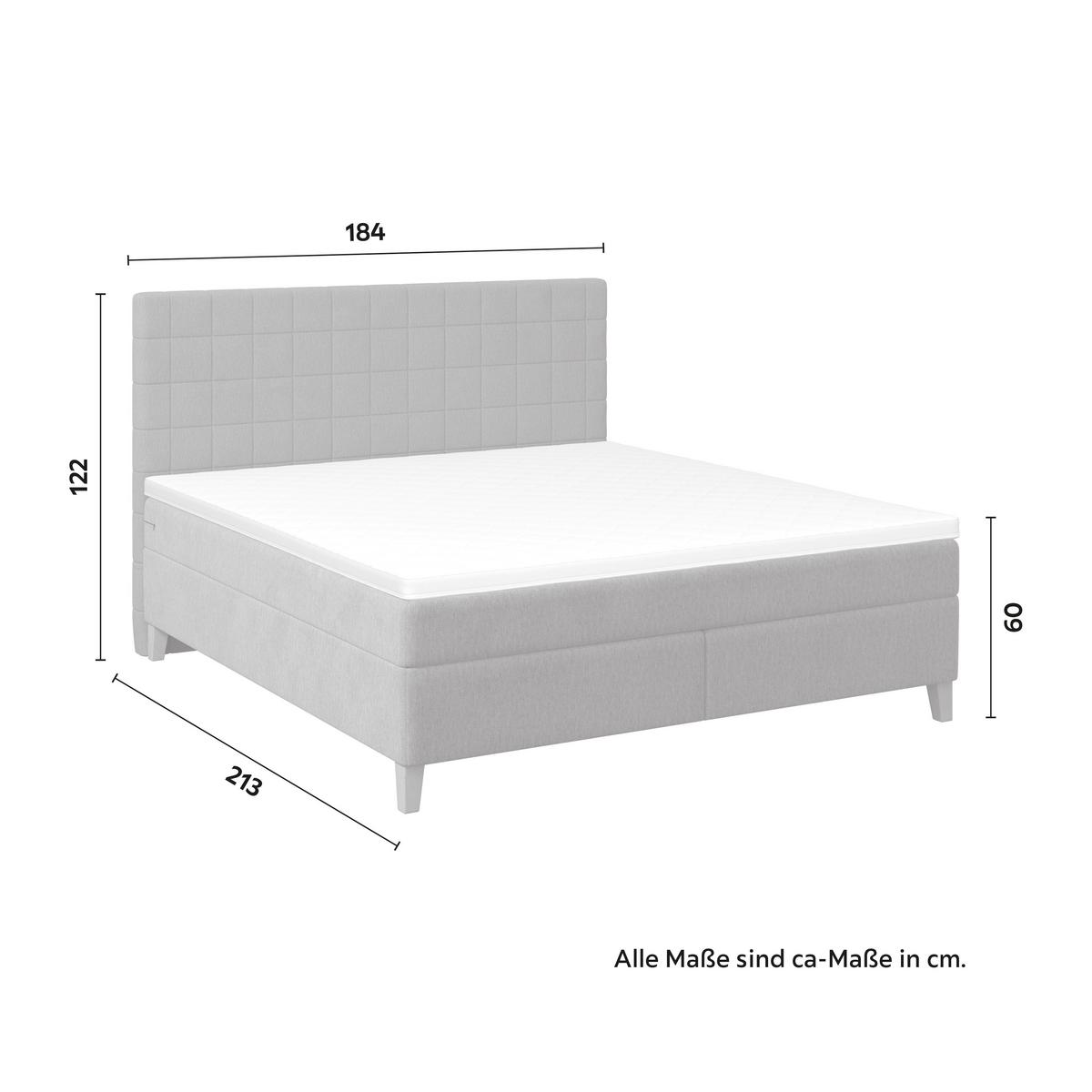 Boxspring Krevet Olivia - siva/boje hrasta, Moderno, drvo/tekstil (180/200cm) - Bessagi Home
