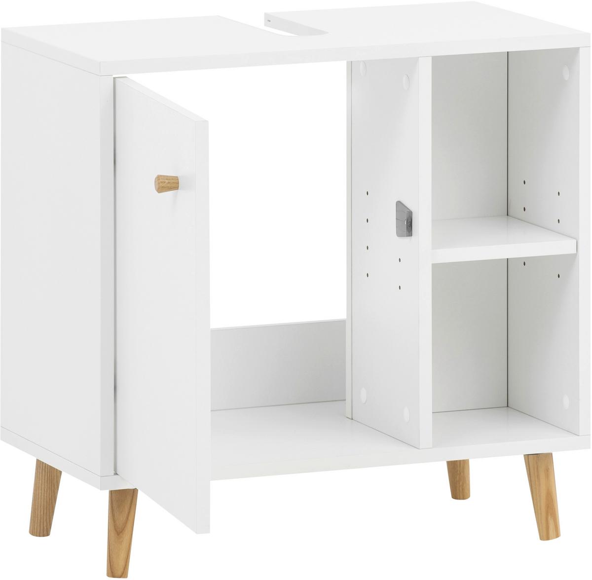 Omarica Za Pod Umivalnik Bjarne, Bela - barve hrasta/bela, Moderno, leseni material/les (60,2/59,3/33,1cm) - Stylife