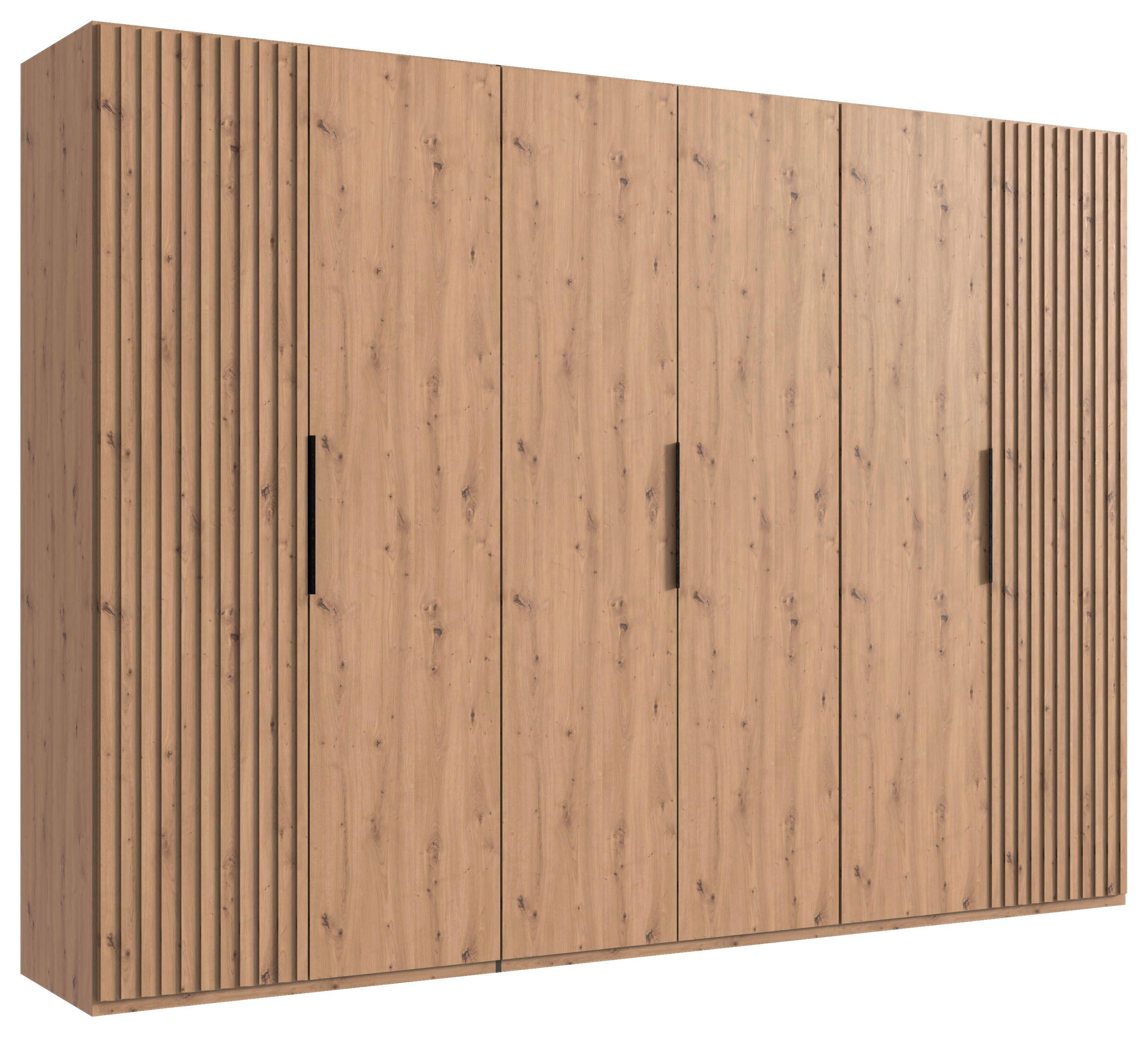 Ormar S Klasičnim Vratima Andorra - hrast Artisan/crna, Moderno, drvni materijal/metal (300/216/58cm) - Modern Living