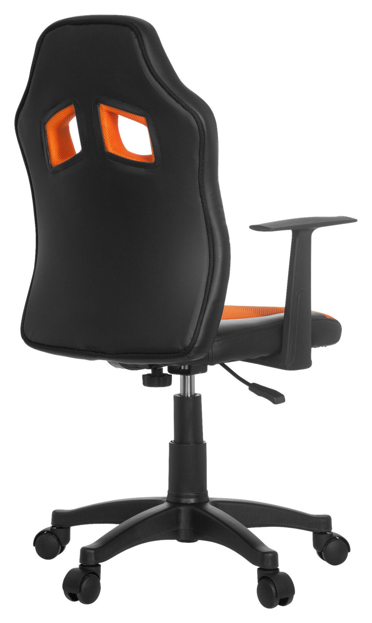 Mladinski Vrtljivi Stol Kid Racer Al, Črna, Oranžna - črna/oranžna, Basics, umetna masa (54/90-100/48cm) - MID.YOU