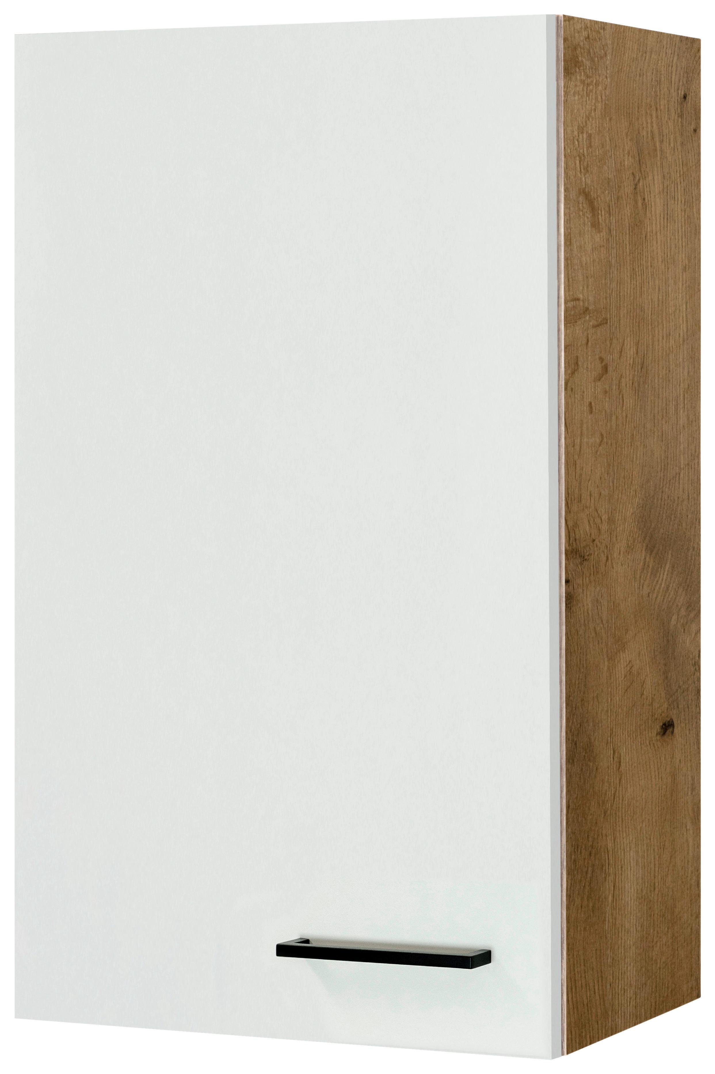 Kuhinjska Zgornja Omarica Avila, Magnolija, Barva Hrasta - magnolija/črna, Konvencionalno, kovina/leseni material (50/89/32cm) - FlexWell