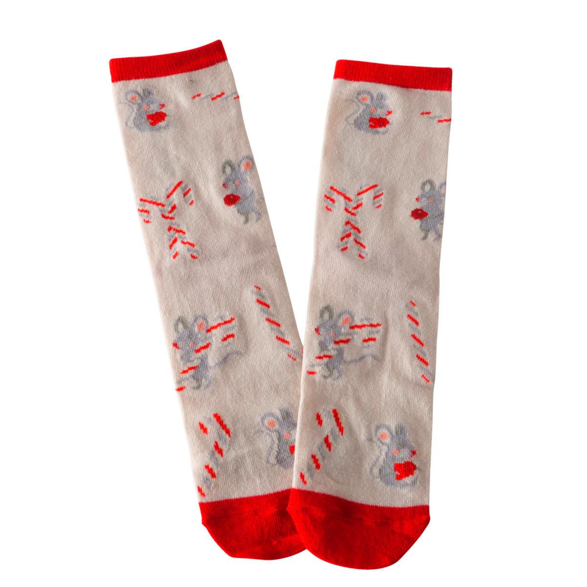 Socken Inken Rot/Hellgrau Gr. 38-40 - Rot/Hellgrau, KONVENTIONELL, Textil (8/32cm) - Modern Living