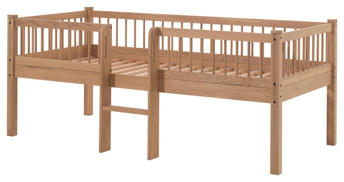 Spielbett Forrest Eichefarben ca.90x200cm Echtholz - Eichefarben/Naturfarben, MODERN, Holz (90/200cm) - Vipack