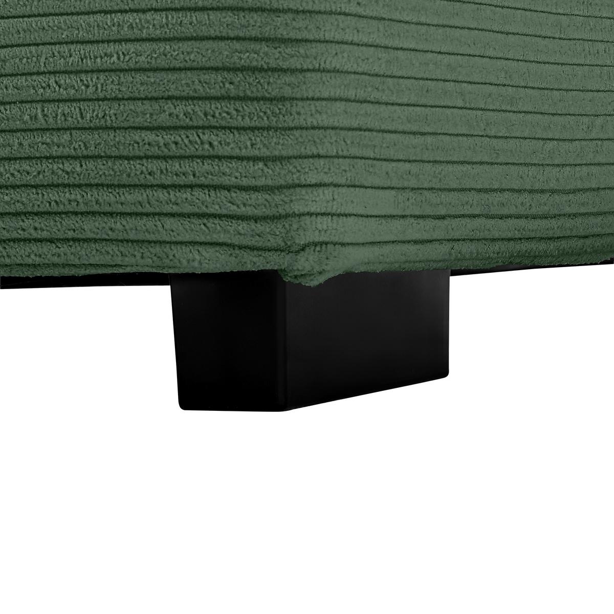 Ecksofa Pedro Dunkelgrün - Dunkelgrün/Schwarz, MODERN, Kunststoff/Textil (300/190cm) - Mömax