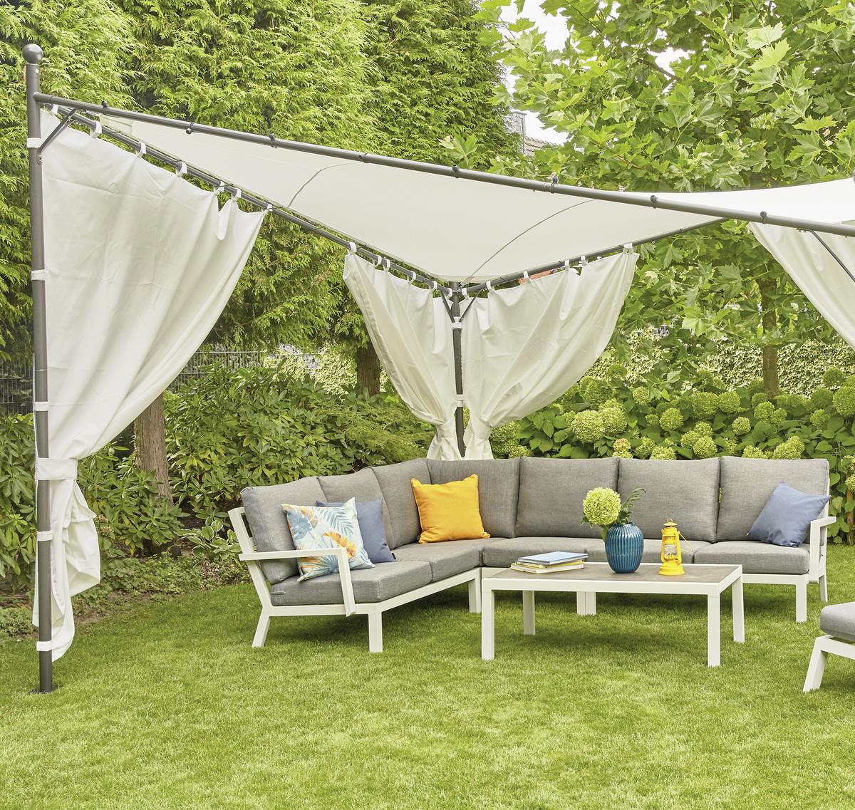 Seitenteile Berlino 400x256cm H56782 - Weiß, KONVENTIONELL, Textil (400/256cm) - Siena Garden
